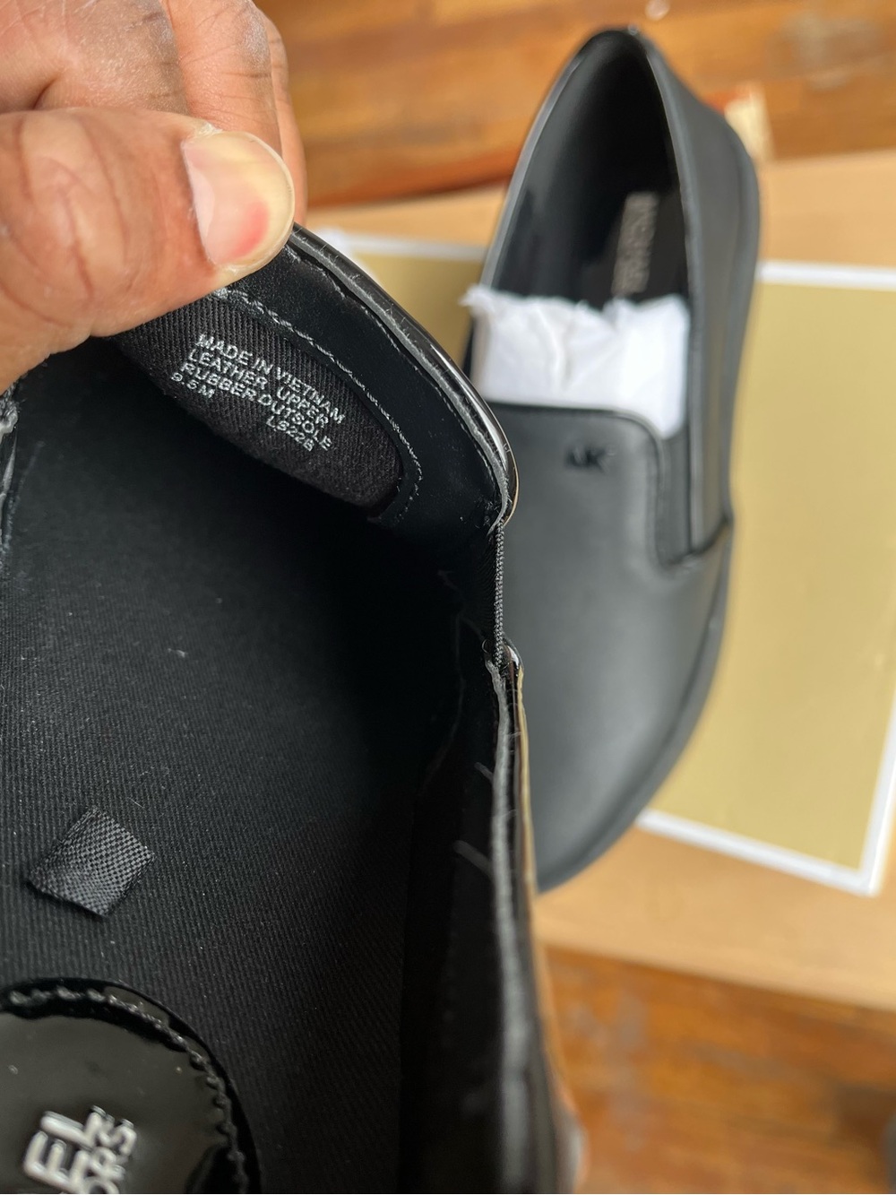 Michael Kors Keaton Black Leather Slip-On Loafers 9.5 - Picture 3 of 11
